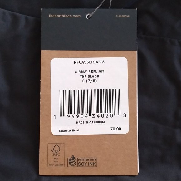 🆕The North Face Girls' Resolve Reflective Jacket, S (7/8) -TNF Black, NWT,Auth. - Picture 8 of 15